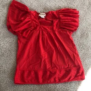 Anthropologie Pepin top RED XS